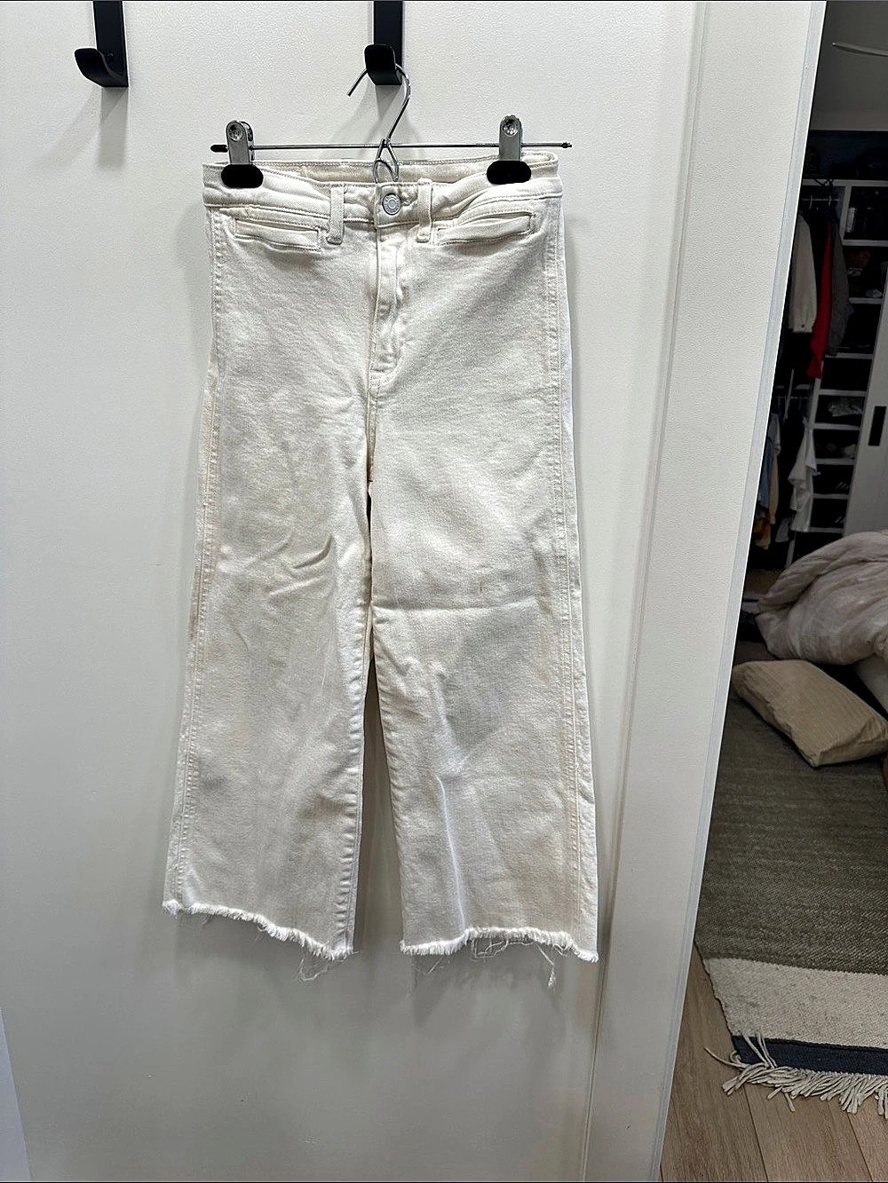 H&M &Denim High Waist Culotte Jeans White Waist 4